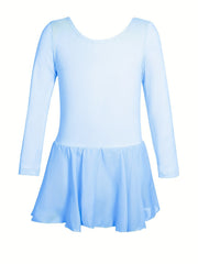 Girls Compression Ballet Suit with Chiffon Skirt