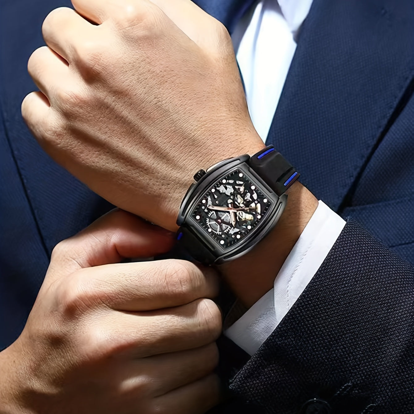Men's Multicolor Alloy Luminous Mechanical Watch