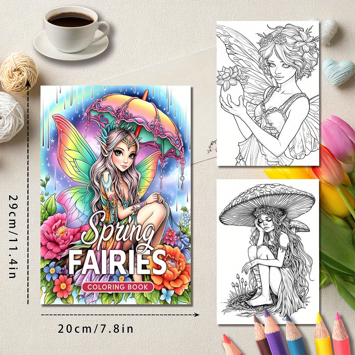 Spring Fairy Coloring Book - Ideal Gift for Adults - Valentine's, Christmas