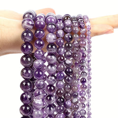 Fantasy Amethyst Agate Round Stone Beads