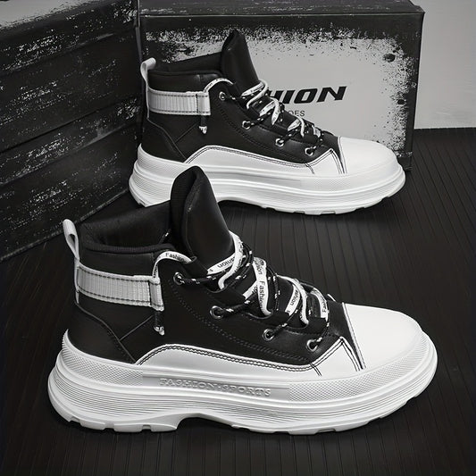 Men's Platform Lace up Boots for Casual Walking
