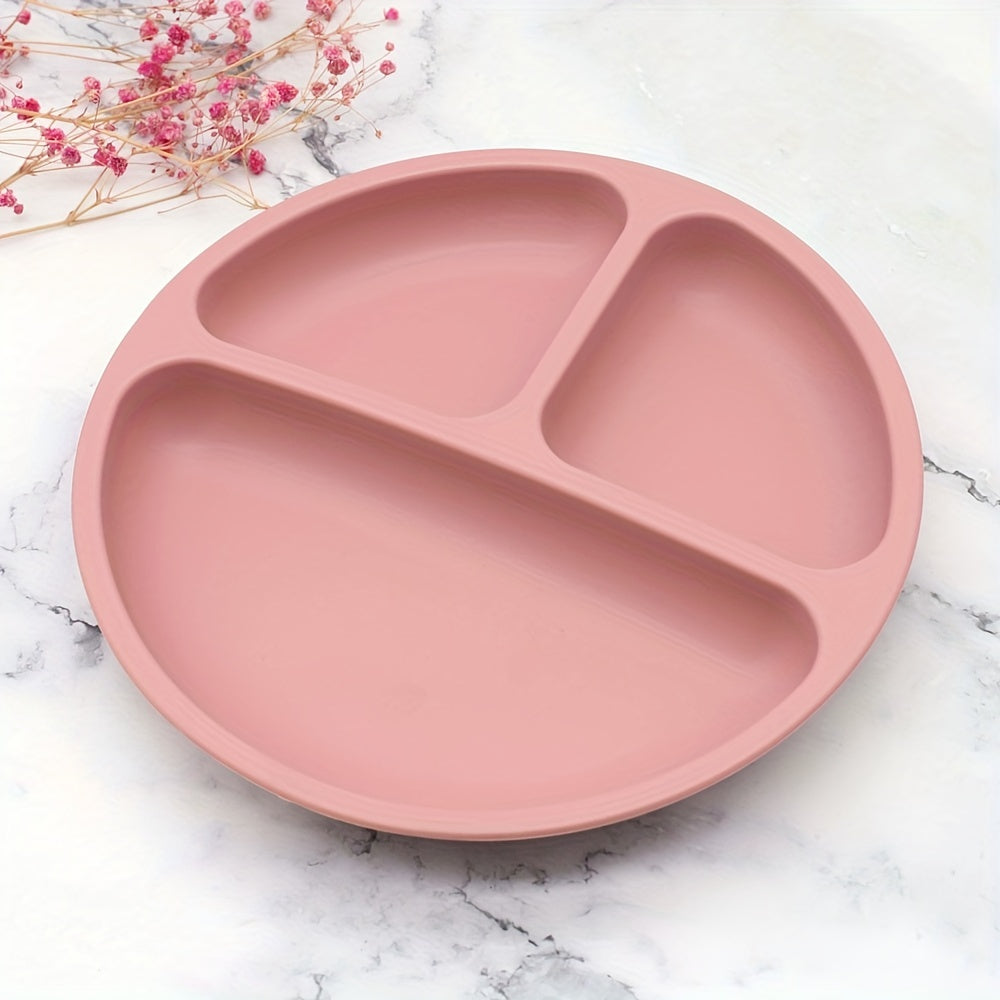 Silicone Kids Plates Baby Suction Bowl Anti Slip & Separate Compartment