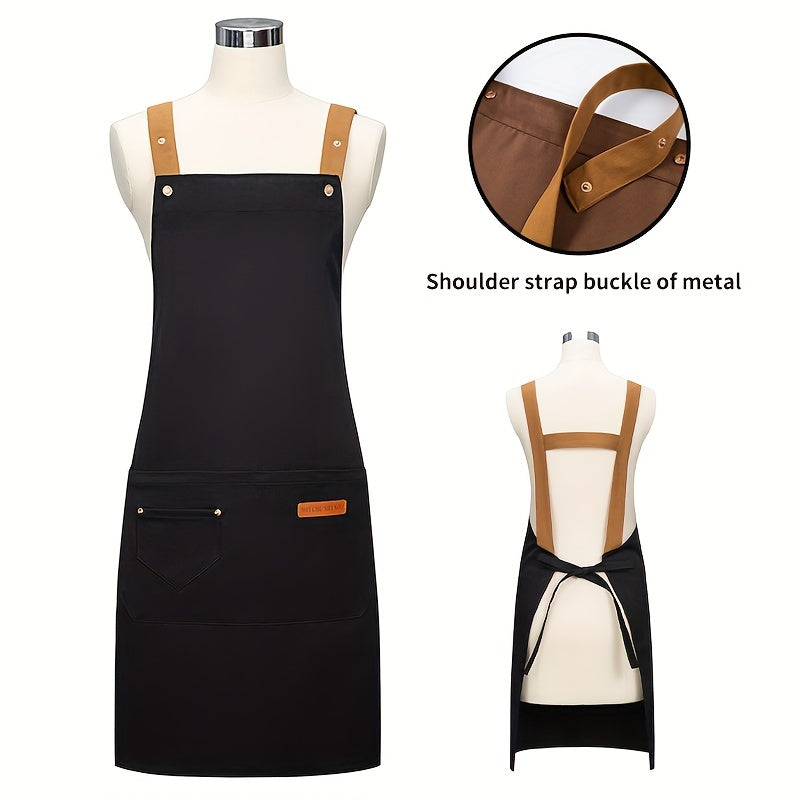 Waterproof Halter Apron with Pockets - Kitchen Home Cooking Work Apron