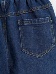 Girls Fit Jeans Solid Elastic Waist Pants Kids Clothes