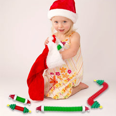 Christmas Mini Pop Tubes Sensory Toys for Kids, Boys, Girls - Stocking Stuffers
