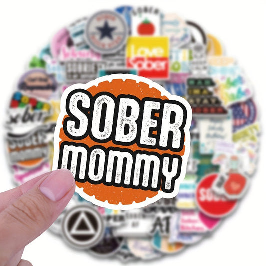 60pcs Sobriety Vinyl Stickers for Water Bottles Laptops Scrapbooking
