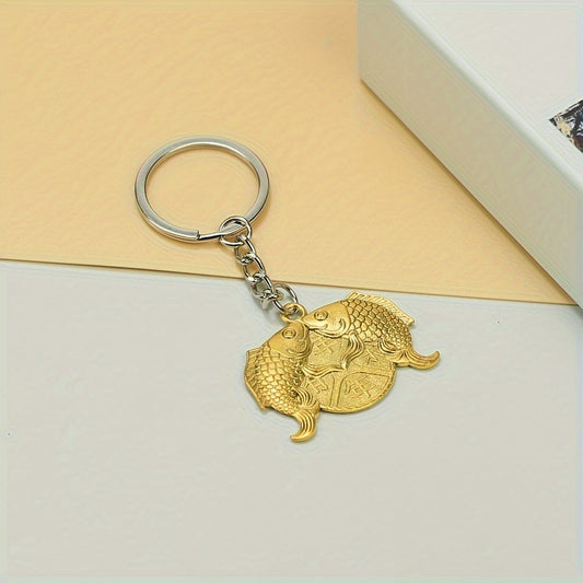 Vintage Lucky Fish Keychain Keyring Pendant Christmas Thanksgiving Gift