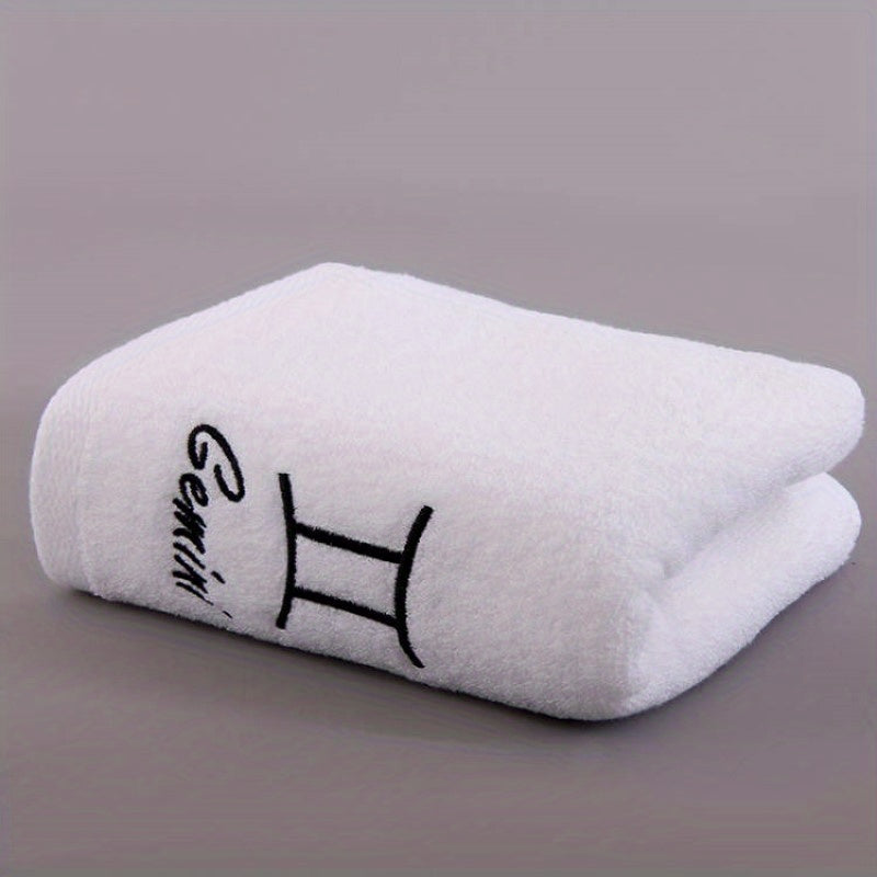 Soft Cotton Face Towel with Constellation Embroidery Pattern