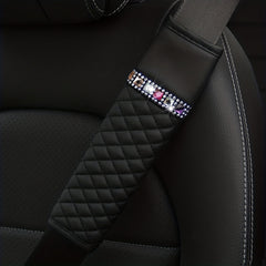 3D Embroidery Diamond Car Seat Belt Cover - Breathable & Comfortable
