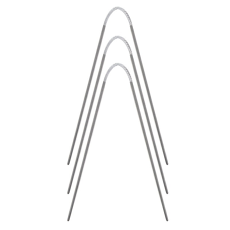3pcs Flexible Stainless Steel Circular Knitting Needles