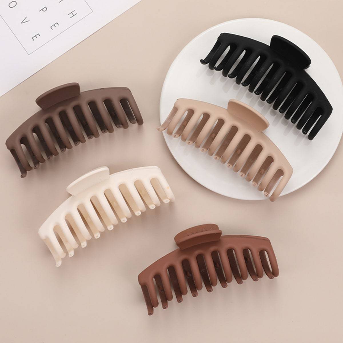 5pcs Frosted Hair Claw Women's Shark Claw Combination Set