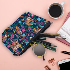 Cute Sloth Pattern Makeup Bag - Double Sided Travel Organizer