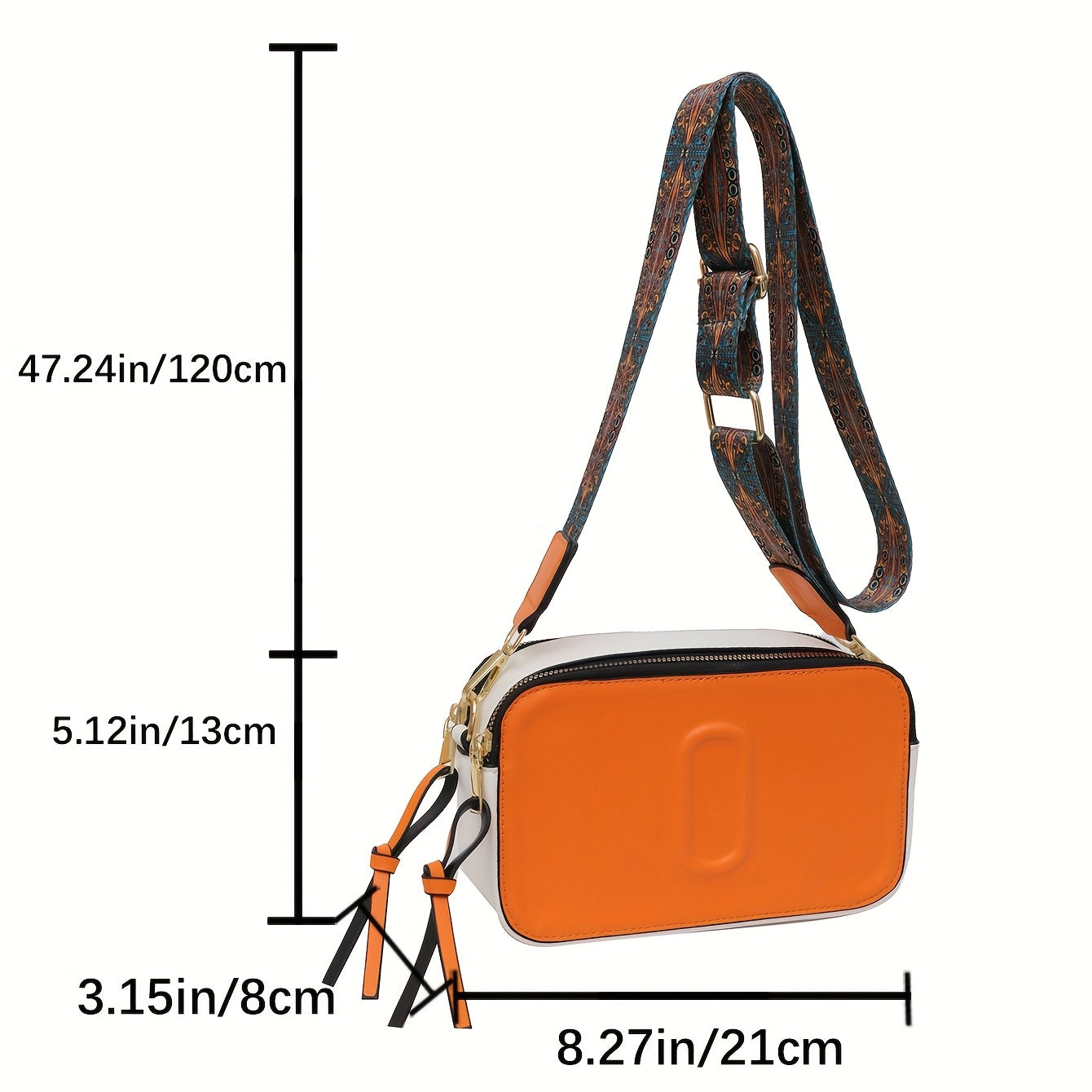 Vintage Square Crossbody Bag with Embossed Pattern