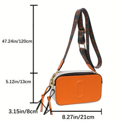 Vintage Square Crossbody Bag with Embossed Pattern