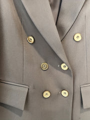 Double Breasted Lapel Neck Blazer Long Sleeve Blazer