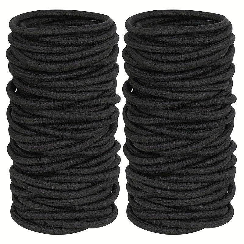 50 Pcs Thick Hair Ties Ponytail Holders Elastic Bands 4mm