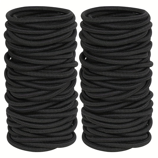 50 Pcs Thick Hair Ties Ponytail Holders Elastic Bands 4mm