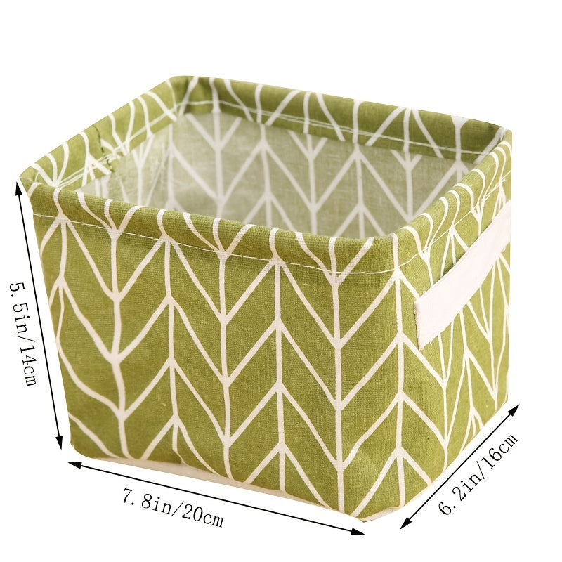 Fabric Storage Basket With Handle Desktop Sundries Box Organizer