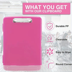 Nurse Clipboard With Storage - 8.5x11 A4 Plastic Clipboard Folder