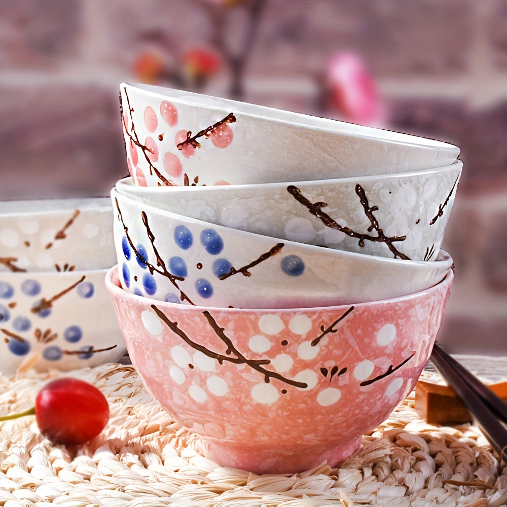 4pcs Ceramic Cereal Bowls Rice Bowls Soup Bowls Ceramic Dessert Bowls