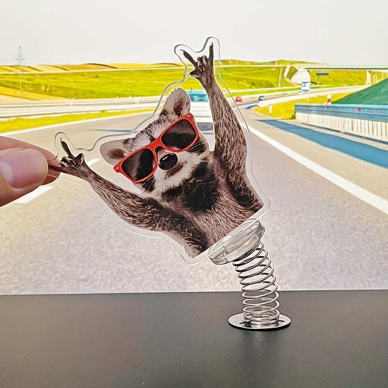 Acrylic Desk Fidget Rockin' Raccoon - Relaxing Office Fun