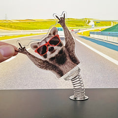 Acrylic Desk Fidget Rockin' Raccoon - Relaxing Office Fun