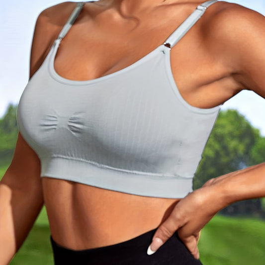 Women's Solid Round Neck Sports Bra