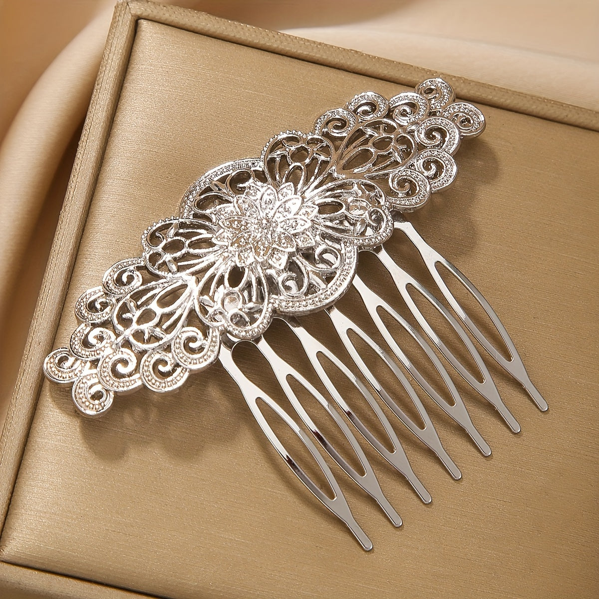 Vintage Flower Hair Side Comb Court Style Hairpin