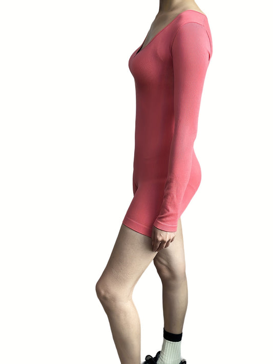 Long Sleeve V Neck Jumpsuit for Yoga Sports