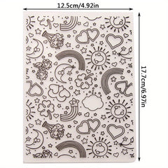 Rainbow Heart Star Sun Plastic Embossing Folders for Scrapbooking