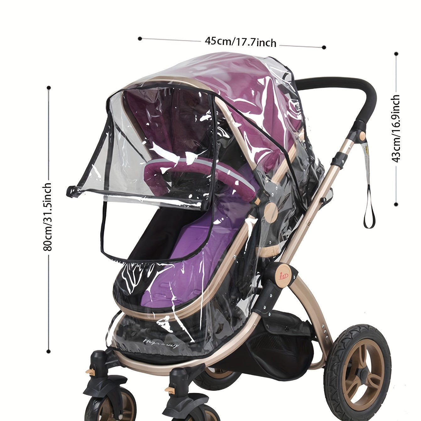 Universal Fit Stroller Rain Cover High Landscape Stroller Windproof Cover