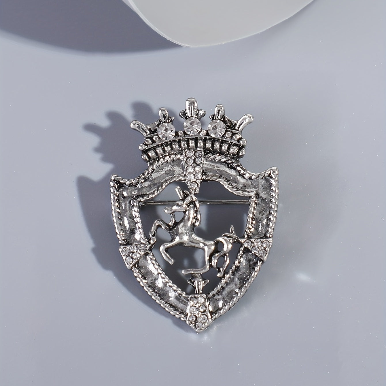 Vintage Shield Horse Men's Brooch
