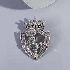 Vintage Shield Horse Men's Brooch