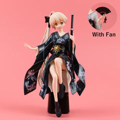 Anime Girl Kimono Figure Car Ornament with Base