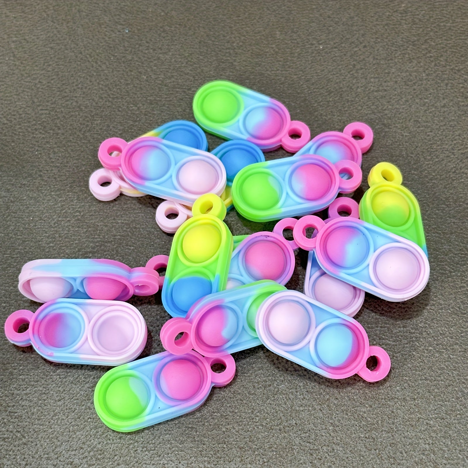60pc Mini Pop Keychain Fidget Toys Colorful Bulk Set for Party Fav