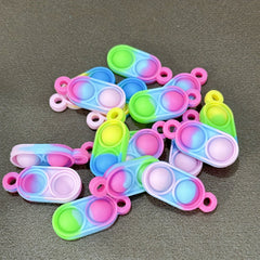 60pc Mini Pop Keychain Fidget Toys Colorful Bulk Set for Party Fav