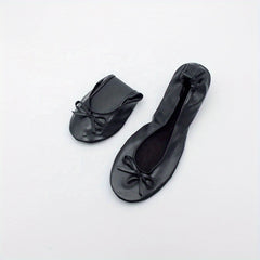 Women's Rollable Ballet Flats Soft Sole Wedding Shoes + Bag