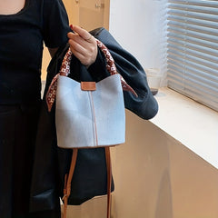 Vintage Mini Bucket Bag Crossbody Handbag Retro Shoulder Purse
