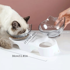 Cat Ear Pet Double Bowl Automatic Water Feeder for Cat Food Dog Basin