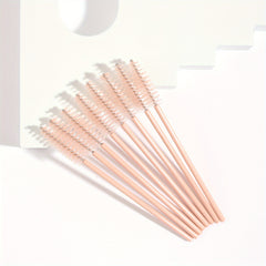 50pcs Khaki Eyelash Brushes for Eye Lash and Eyebrow Application