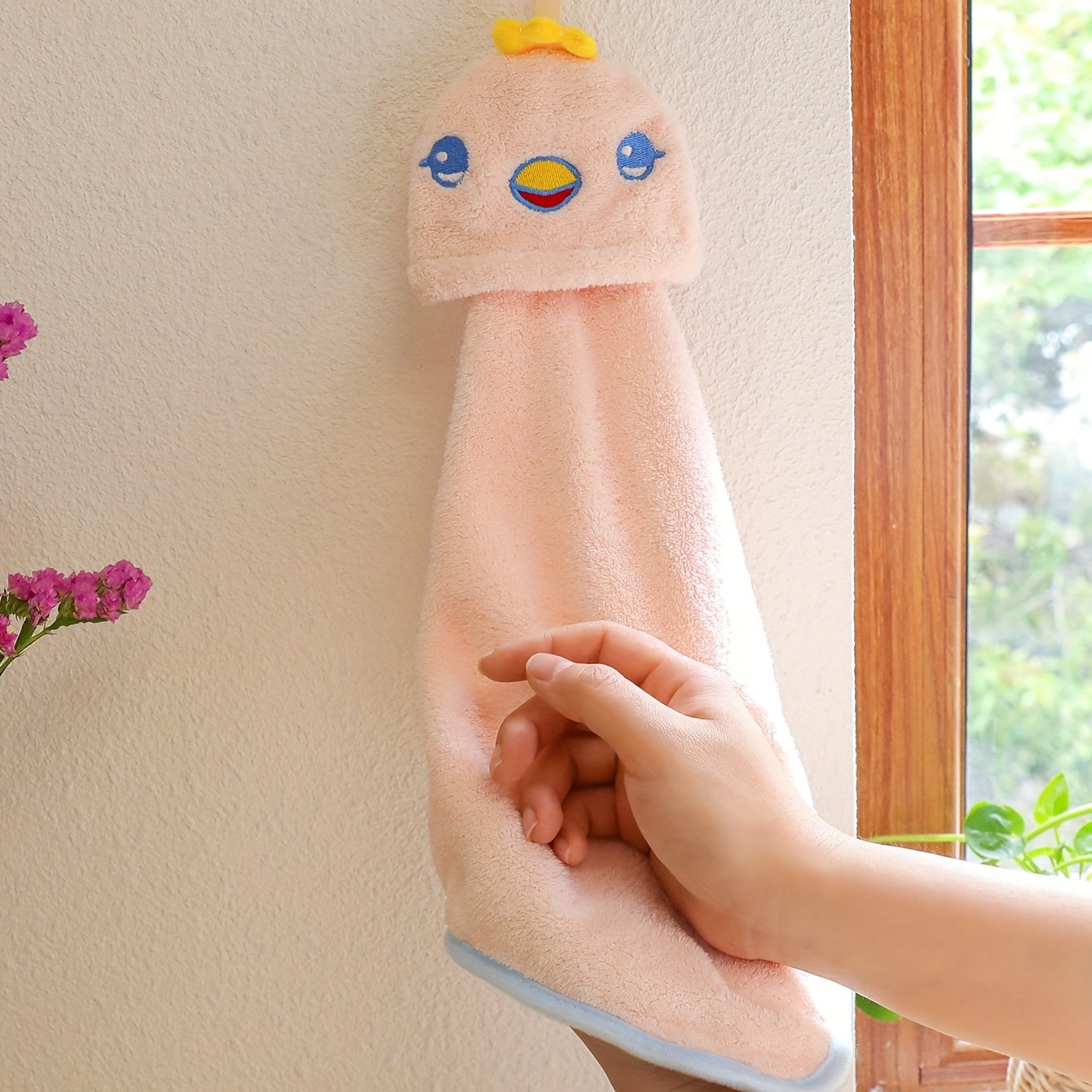 High Hand Towel Coral Fleece Microfiber Light Pink Towel