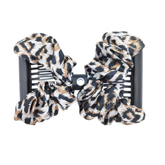 Vintage Magic Hair Combs Leopard Print Hair Side Comb Stretch Clips Bun Maker