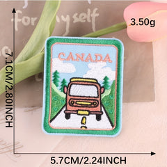 Men Camping Wind Embroidery Patch Stickers Sewn Adhesive