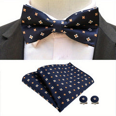 Men's Bow Tie & Handkerchief Groom Wedding Accessories Set