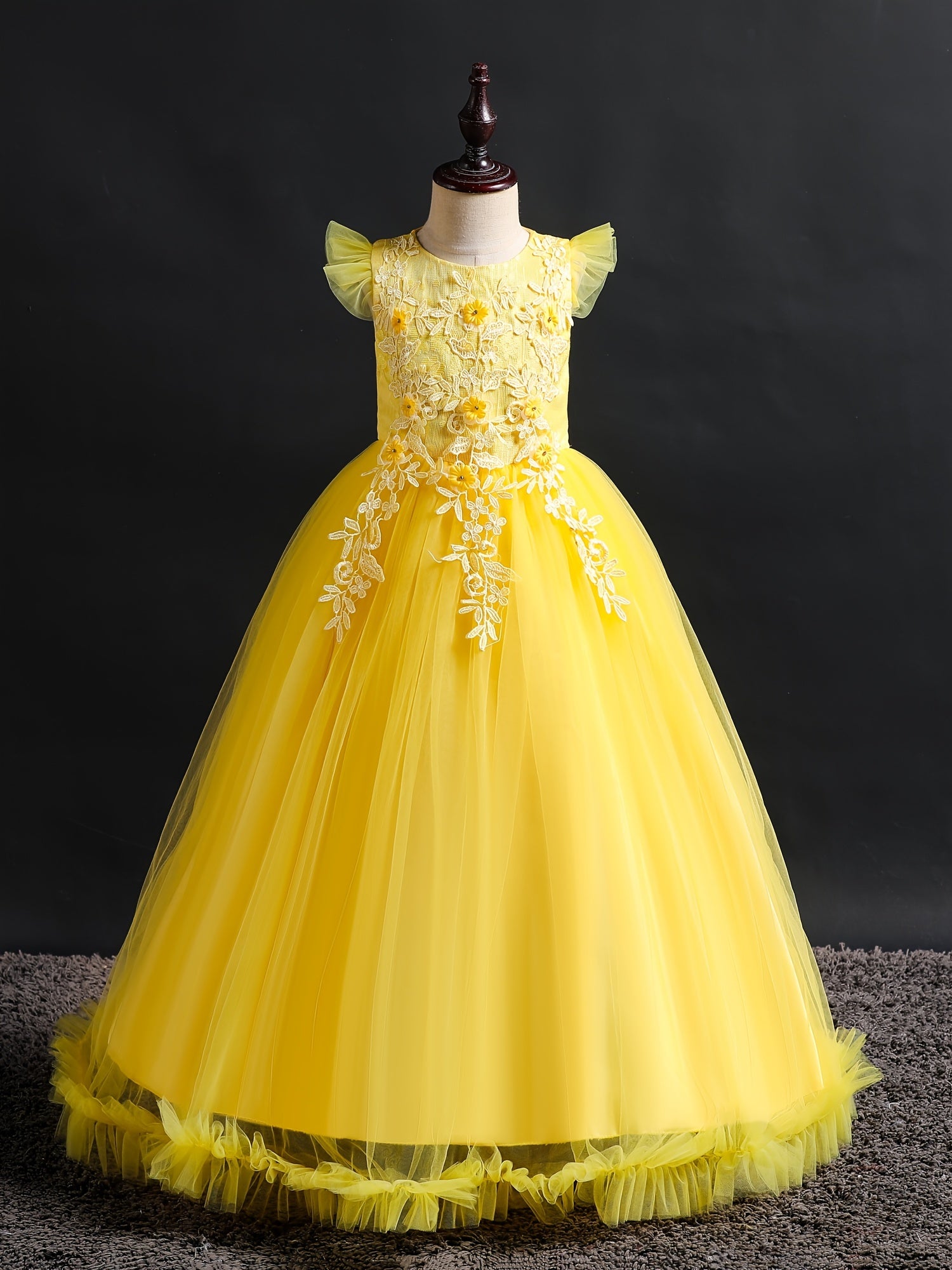 Girls Formal Maxi Dress Wedding Pageant Party Princess Communion