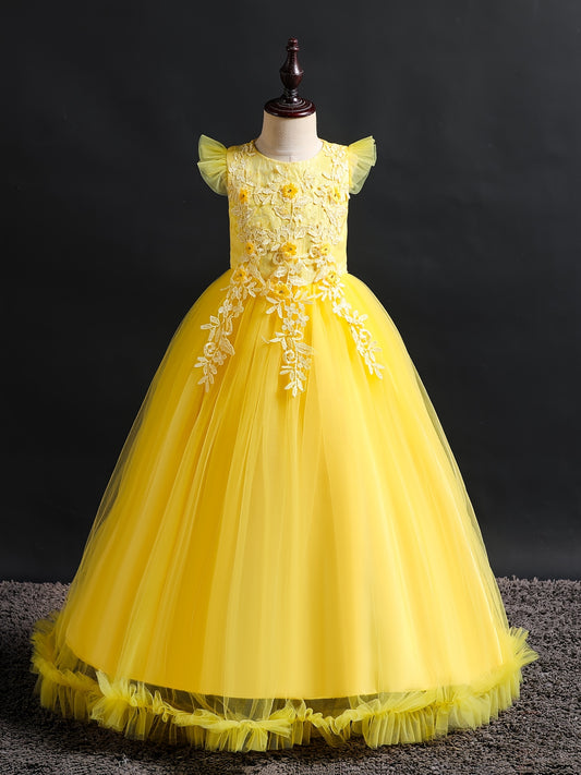 Girls Formal Maxi Dress Wedding Pageant Party Princess Communion