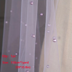 Pearl Thin Veil Lace Jacquard Fabric High Fabric Quilted Textile Sewing