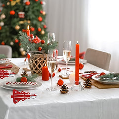 4pcs Christmas Tree Cutlery Holder Felt Fork And Spoon Bag