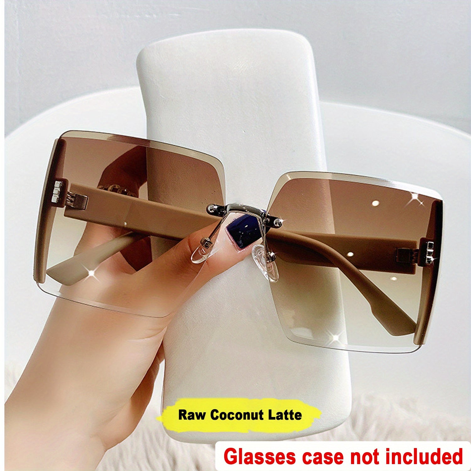 Gradient Rimless Sunglasses UV400 Beach Party Glasses