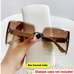 Gradient Rimless Sunglasses UV400 Beach Party Glasses
